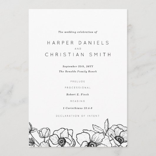 アネモーネ結婚ブーケ プログラム (正面)