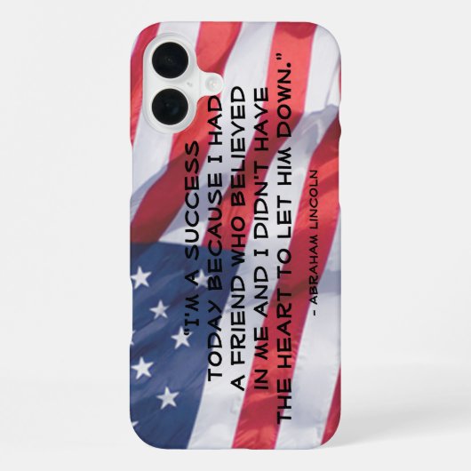 アネリカ感動的国旗の背景の引用文 iPhoneケース (裏面)