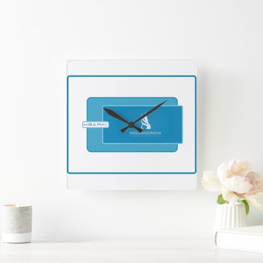 アノジモモハ スクエア壁時計 (ホーム)