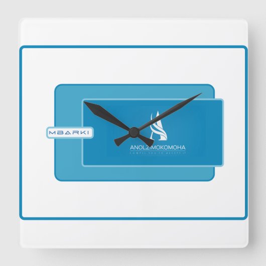 アノジモモハ スクエア壁時計 (正面)