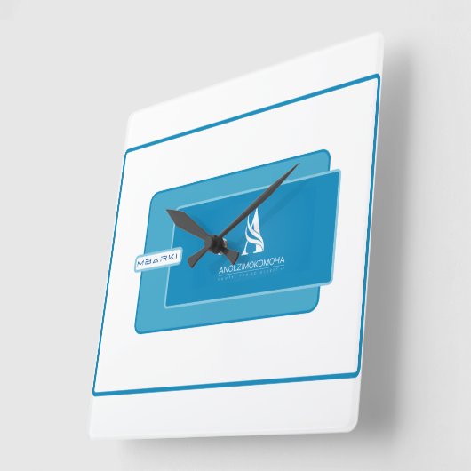 アノジモモハ スクエア壁時計 (傾斜)