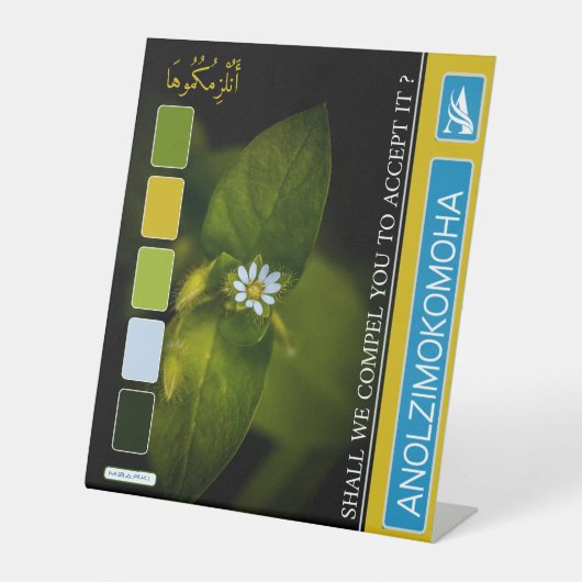 アノジモモハ 台座サイン (正面)