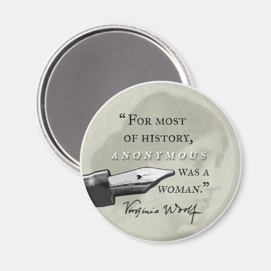 アノニマスは女性だった～バージニア・ウルフ引用文サークル マグネット (正面/裏面)