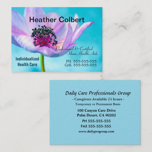 アノームフローラ介護者プロフェッショナル名刺 名刺 (正面/裏面)