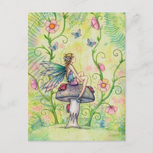 アハッピープレイスガーデンフラワーフェアリーファンタジー ポストカード (正面)
