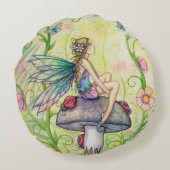 アハッピープレイスフェアリーファンタジーアート ラウンドクッション (裏面)