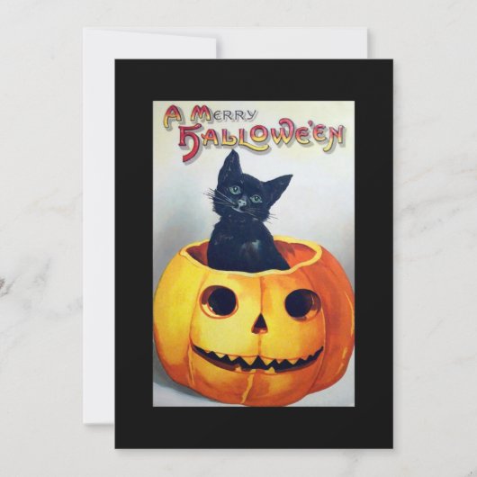 アハロウィーンハッピー子猫招待状 招待状 (正面)