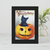 アハロウィーンハッピー子猫招待状 招待状 (スタンド正面)