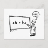 アハ!STEM漫画おもしろいユーモア数学サイエンスジョーク ポストカード (正面)