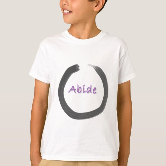 「アバイド」禅仏教のエンソサークル Tシャツ (正面)