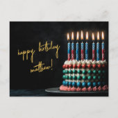 アバカスお誕生日ケーキとキャンドル ポストカード (正面)
