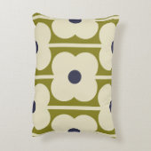 アバカス花並みのアイレットオリーブとブルー アクセントクッション (裏面(縦))