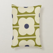アバカス花並みのアイレットオリーブとブルー アクセントクッション (正面(垂直))