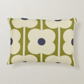 アバカス花並みのアイレットオリーブとブルー アクセントクッション (裏面)