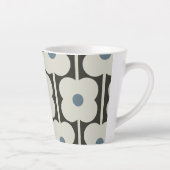 アバカス フラワー パウダー ブルー - 現代的な魅力 カフェラテマグ (右)