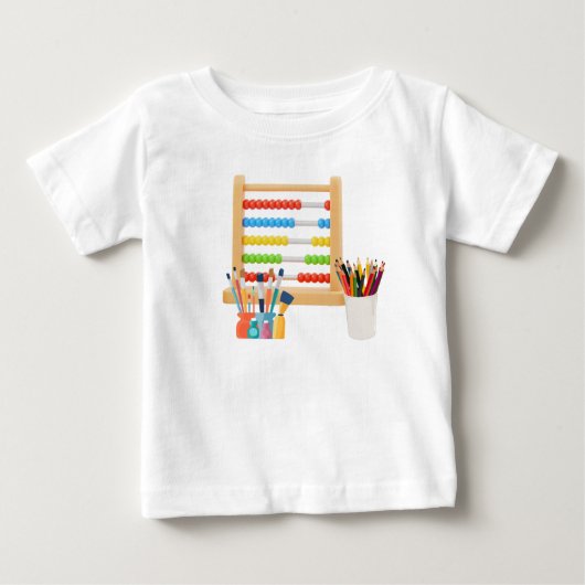 アバカラフルカスとPencils & Brushes絵を描 - Kid ベビーTシャツ (正面)