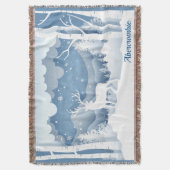 アバクロムビパーソナライズされたホワイトスタッグウィンターシーン スローブランケット (正面縦)
