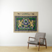 アバクロムビークランバッジ&タータンチェック付/ライオンズ タペストリー (インサイチュ(横))