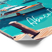 アバコアイランドバハマビンテージ旅行イラストレーション ポスター (角)