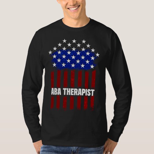 アバセラピスト米国旗行動アナリスト自閉症Ther Tシャツ (正面)
