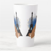 アバセンジインパリおもしろい犬 カフェラテマグ (正面)