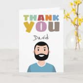 アバタパーソナライズされたーサンキューカード カード (黄色い花)