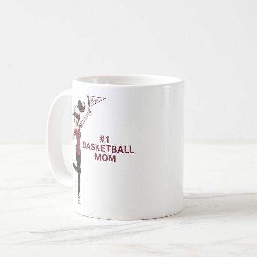アバタパーソナライズされたー#1バスケットボールファンコーヒーマグ コーヒーマグカップ (正面左)