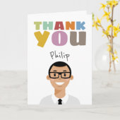 アバターパーソナライズされたサンキューカード カード (黄色い花)