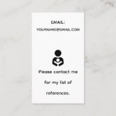 アバター漫画のベビーシッターのサービス名刺 名刺 (裏面)