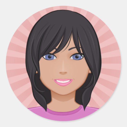 アバター_ステッカー ラウンドシール (正面)