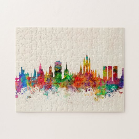 アバディーンスコットランドのスカイライン ジグソーパズル (横)