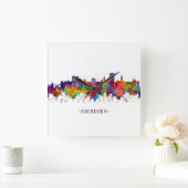 アバディーンスコットランドスカイライン スクエア壁時計 (ホーム)