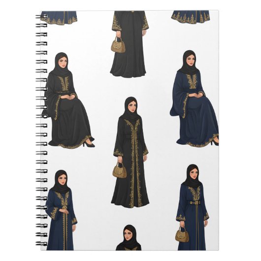 アバヤ姿のサウジアラビアの女性たち ノートブック (正面)