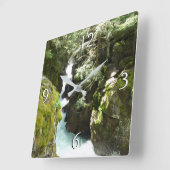 アバランシェ峡谷II、氷河国立公園 スクエア壁時計 (傾斜)