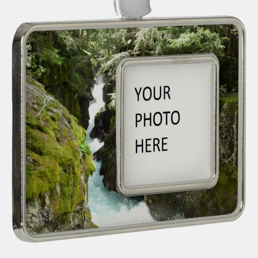 アバランシェ渓谷IIアットグレイシャナショナルパーク シルバープレートフレームオーナメント (右)