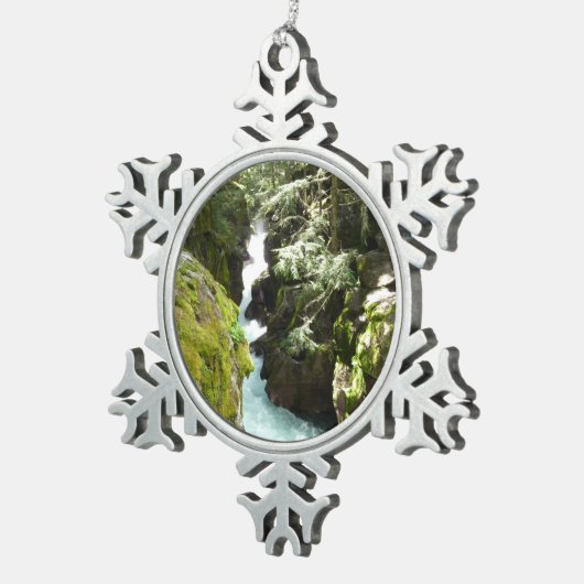 アバランシェ渓谷IIアットグレイシャナショナルパーク スノーフレークピューターオーナメント (右)