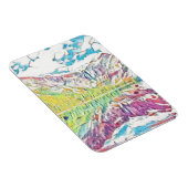 アバランシェ湖の抽象芸術水色 マグネット (右側)