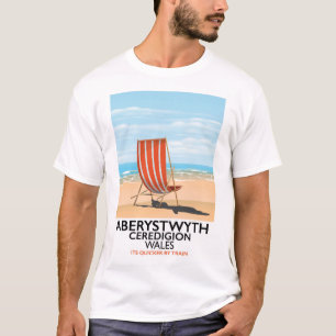 アバリストウィス・ウェールズ海辺の旅行ポスター Tシャツ