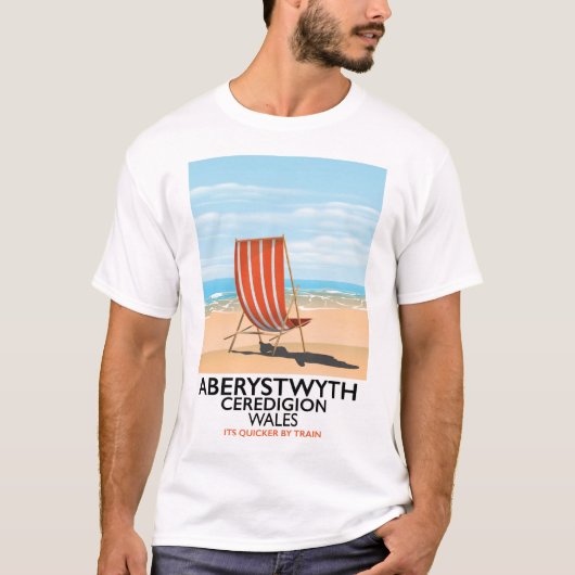 アバリストウィス・ウェールズ海辺の旅行ポスター Tシャツ (正面)