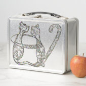 アバロンキャットモノグラムレタリング メタルランチボックス (インサイチュ)