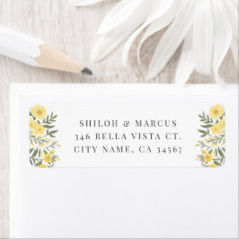 アバロンバターイエローワイルドフラワーズ差出人住所 ラベル