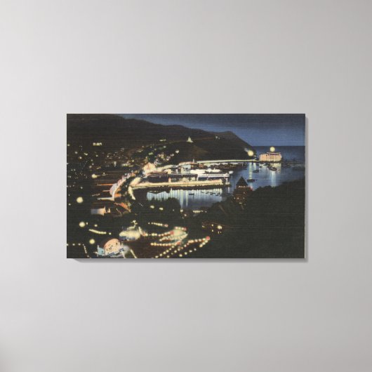 アバロン湾の夜景 キャンバスプリント (正面)