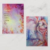 アバロン魔法&ミステリーピンクパープルフローラスパークル 名刺 (正面/裏面)