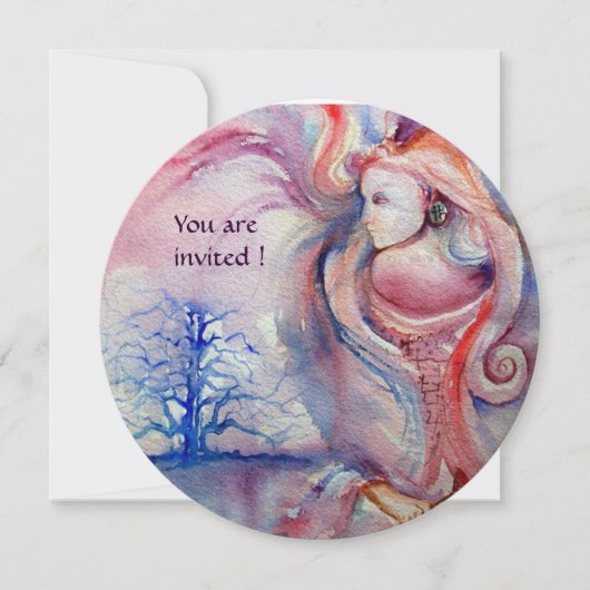 アバロン マジック＆ミステリー ソフトピンク ブルー ホワイト 招待状 (正面)