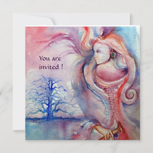 アバロン マジック＆ミステリー ソフトピンク ブルー ホワイト 招待状 (正面)