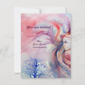 アバロン , 淡いピンク 紫 青 招待状 (裏面)