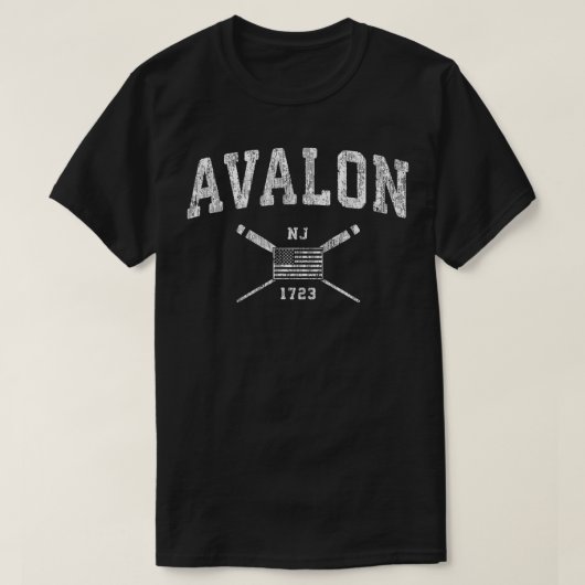 アバロンNJ航海のヴィンテージ米国国旗 Tシャツ (デザイン正面)