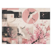 アバンギャルド 桜と鶴の調和 テーブルクロス (正面(横))