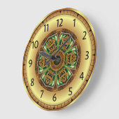 アバント – ガーデ、グリーンと金ゴールド、デザインKNF 1 to ラージ壁時計 (傾斜)