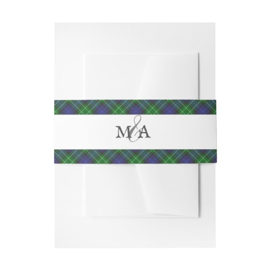 アバークロンビーブルーグリーンタータンチェックプライドスコティッシュ 招待状ベリーバンド (正面例)
